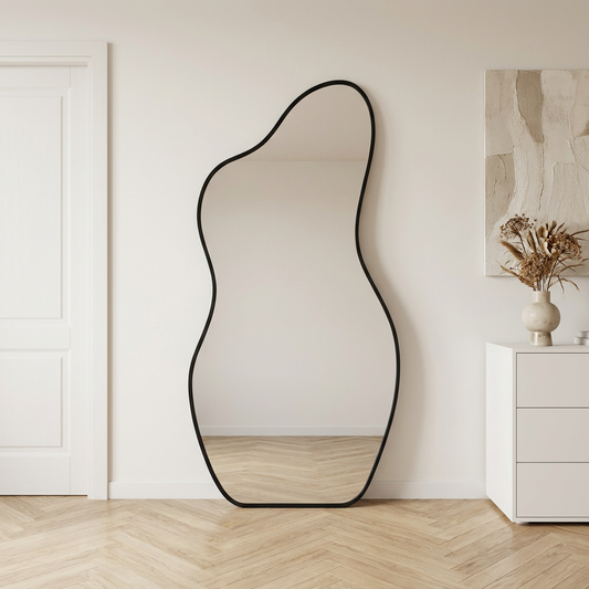 Zentix Aura Wave Organische Passpiegel Zwart 180x90 cm